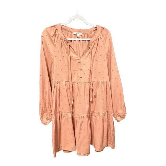 Mine Brand M NWOT Mauve Balloon Long Sleeve Babydoll Lined Mini‎ Dress - Picture 2 of 7